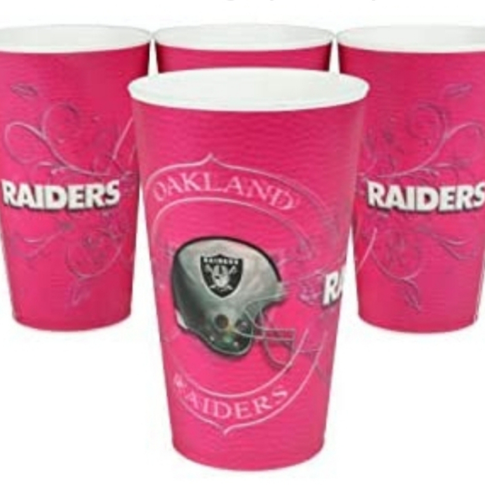 Oakland Raiders Pink Holographic NFL Cups